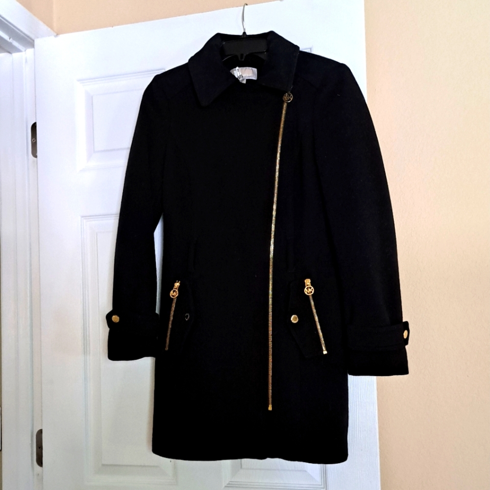 COPY - Michael Kors Women's Trench Black Wool Blended Coat Size: XXS
